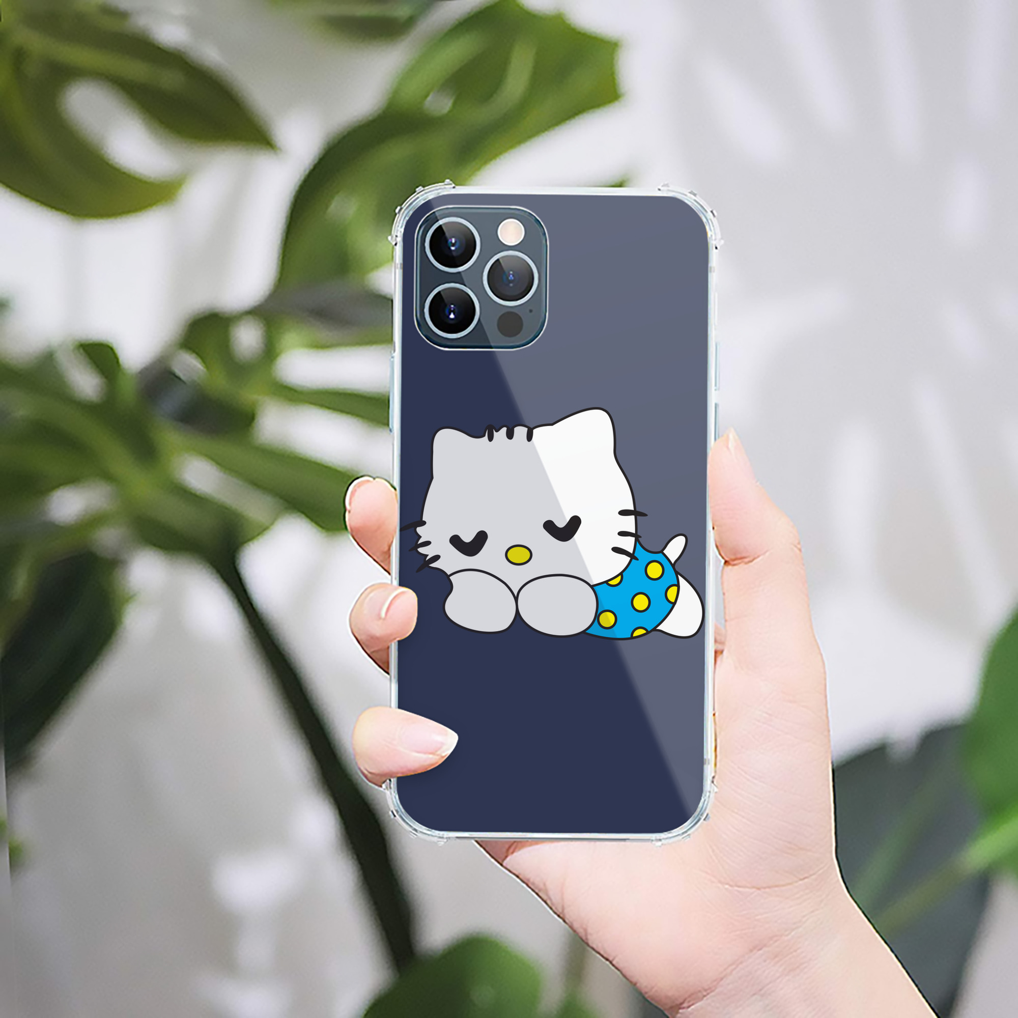 （画像用） Hello Kitty ハローキティ 【iPhone 12シリーズ対応】透明スマホケース（クリアソフトケース）